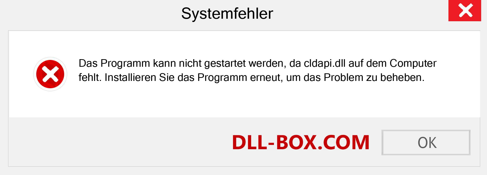 cldapi.dll-Datei fehlt?. Download für Windows 7, 8, 10 - Fix cldapi dll Missing Error unter Windows, Fotos, Bildern