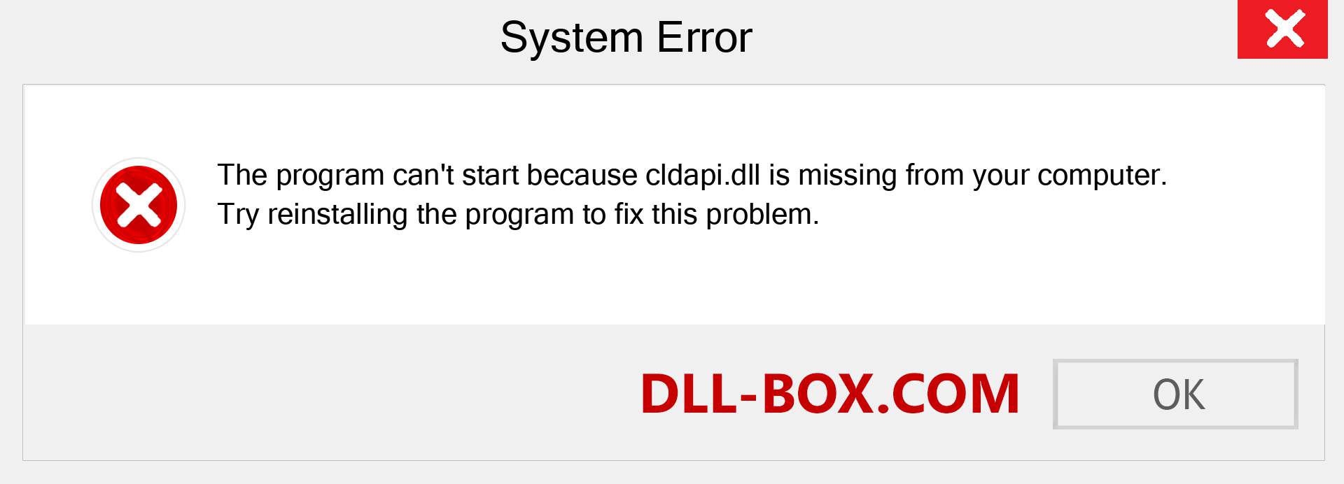  cldapi.dll file is missing?. Download for Windows 7, 8, 10 - Fix  cldapi dll Missing Error on Windows, photos, images